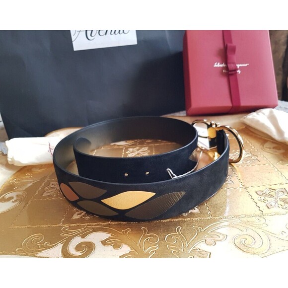 SALVATORE FERRAGAMO patchwork suede belt, 85 cm, NWT main image 14